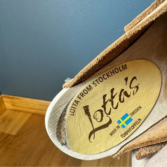 Lotta’s Swedish Tan Heeled Tractor Sole Clogs Size 39/US8.5 - Picture 11 of 11